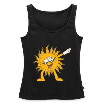 Tamponner le soleil - Débardeur bio Premium Femme - noir - Devant - AI Model Female 172 light (172cm)