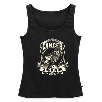 Survivant du cancer! - Débardeur bio Premium Femme - noir - Devant - AI Model Female 172 light (172cm)