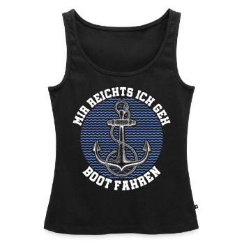 Boot - Frauen Premium Organic Tank Top - Schwarz - Vorne - AI Model Female 172 light (172cm)