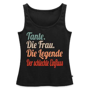 Tante Frau Legende Schlechter Einfluss - Frauen Premium Organic Tank Top - Schwarz - Vorne - AI Model Female 172 light (172cm)