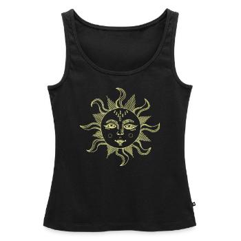 Sonne - Frauen Premium Organic Tank Top - Schwarz - Vorne - AI Model Female 172 light (172cm)