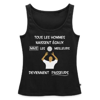volleyball - Humour - Débardeur bio Premium Femme - noir - Devant - AI Model Female 172 light (172cm)