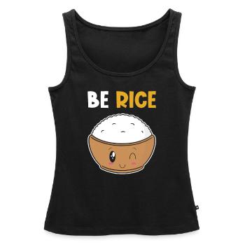 Kawaii Rice Funny Pun Rice - Women’s Premium Organic Tank top - black - Front - AI Model Female 172 light (172cm)