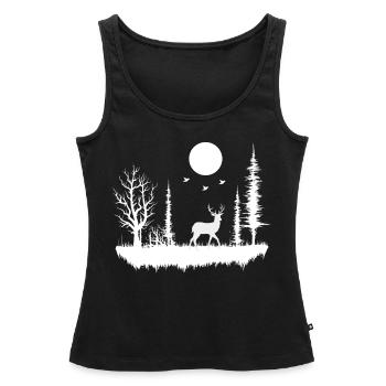 forêt nature nature nature - Débardeur bio Premium Femme - noir - Devant - AI Model Female 172 light (172cm)