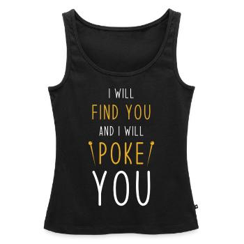 Poke Meme Agaçante piqûre - Débardeur bio Premium Femme - noir - Devant - AI Model Female 172 light (172cm)