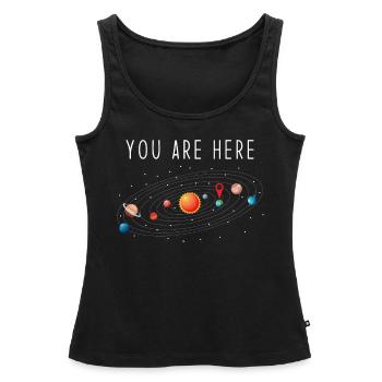 Sonnensystem - Frauen Premium Organic Tank Top - Schwarz - Vorne - AI Model Female 172 light (172cm)