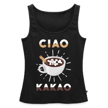 Ciao Cacao - Débardeur bio Premium Femme - noir - Devant - AI Model Female 172 light (172cm)