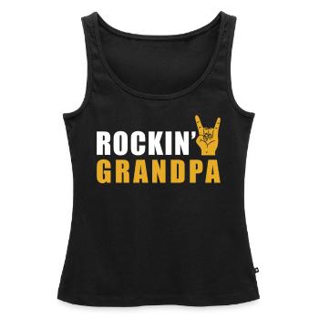 Rock Grandpa Rock n Roll - Women’s Premium Organic Tank top - black - Front - AI Model Female 172 light (172cm)