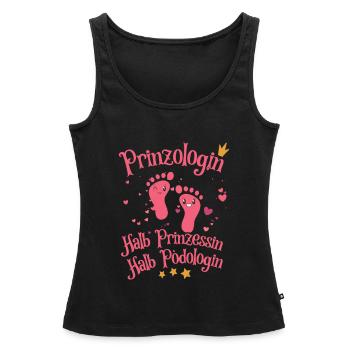 Prinzologin halb Prinzessin halb Podologin - Frauen Premium Organic Tank Top - Schwarz - Vorne - AI Model Female 172 light (172cm)