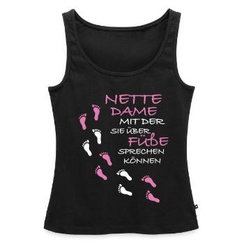 Nette Dame mit der Sie über Füße sprechen - Frauen Premium Organic Tank Top - Schwarz - Vorne - AI Model Female 172 light (172cm)