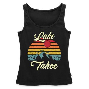Lac Tahoe - Débardeur bio Premium Femme - noir - Devant - AI Model Female 172 light (172cm)