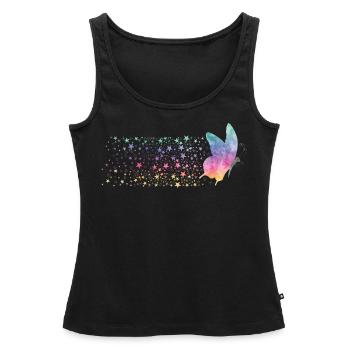 Butterfly - Rainbow Stardust - Débardeur bio Premium Femme - noir - Devant - AI Model Female 172 light (172cm)