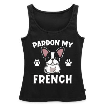 Frenchie Bulldog français Bulldog - Débardeur bio Premium Femme - noir - Devant - AI Model Female 172 light (172cm)