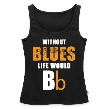 Blues - Frauen Premium Organic Tank Top - Schwarz - Vorne - AI Model Female 172 light (172cm)