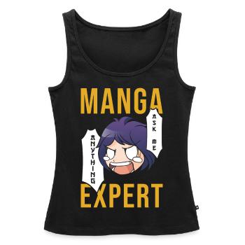 Manga Expert - Débardeur bio Premium Femme - noir - Devant - AI Model Female 172 light (172cm)