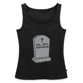 Grave Gallows Humour, Eh bien... C’est - Débardeur bio Premium Femme - noir - Devant - AI Model Female 172 light (172cm)