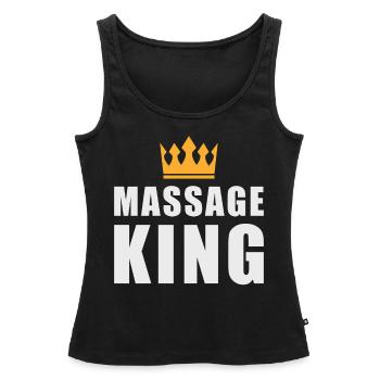 Massage Masseur Cadeau - Débardeur bio Premium Femme - noir - Devant - AI Model Female 172 light (172cm)