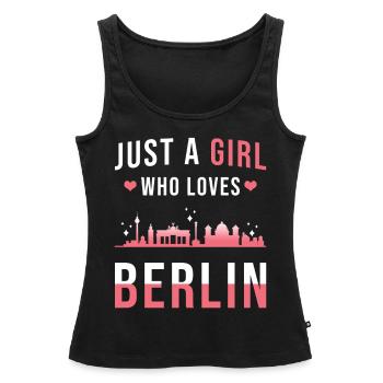 Berlin - Débardeur bio Premium Femme - noir - Devant - AI Model Female 172 light (172cm)