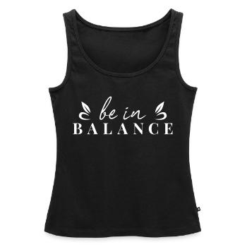 Balance - Frauen Premium Organic Tank Top - Schwarz - Vorne - AI Model Female 172 light (172cm)