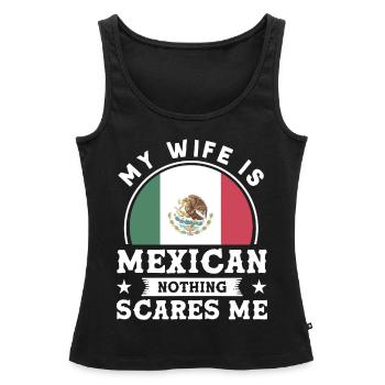 Drapeau mexicain Mexicain Fier Mexicain - Débardeur bio Premium Femme - noir - Devant - AI Model Female 172 light (172cm)