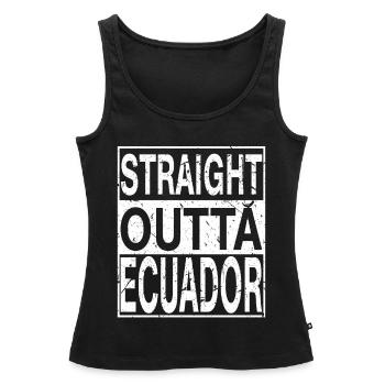 Équateur Straight outta Équateur - Débardeur bio Premium Femme - noir - Devant - AI Model Female 172 light (172cm)