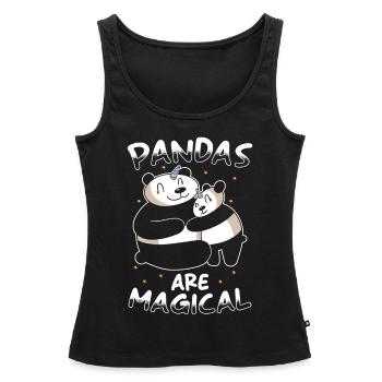 Panda Einhorn Panda - Frauen Premium Organic Tank Top - Schwarz - Vorne - AI Model Female 172 light (172cm)