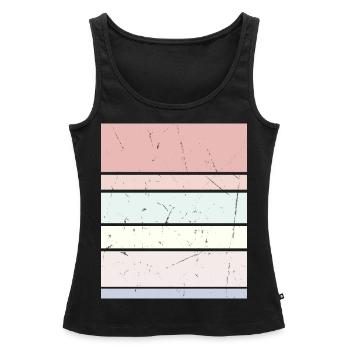 Background Pastel Rectangle - Women’s Premium Organic Tank top - black - Front - AI Model Female 172 light (172cm)