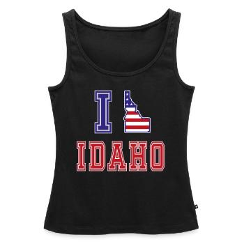 Idaho USA J’adore Albama - Débardeur bio Premium Femme - noir - Devant - AI Model Female 172 light (172cm)