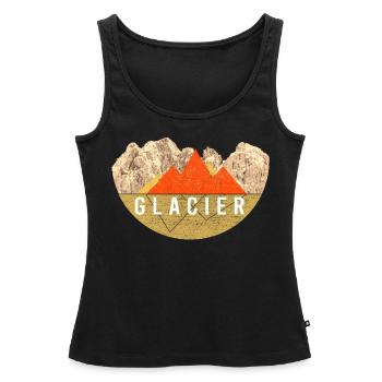 Vendanges - Parc national des Glaciers - Débardeur bio Premium Femme - noir - Devant - AI Model Female 172 light (172cm)