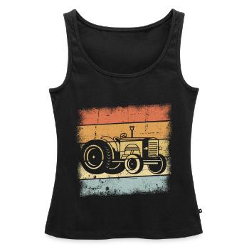 Traktor - Frauen Premium Organic Tank Top - Schwarz - Vorne - AI Model Female 172 light (172cm)