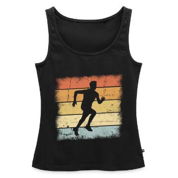 Jogging Outfit - Frauen Premium Organic Tank Top - Schwarz - Vorne - AI Model Female 172 light (172cm)