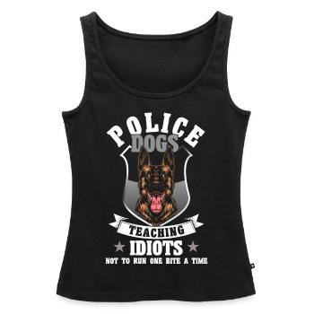 Chien policier berger allemand Chien policier Chien policier Chien policier - Débardeur bio Premium Femme - noir - Devant - AI Model Female 172 light (172cm)