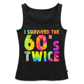 i survived the 60s twice - Frauen Premium Organic Tank Top - Schwarz - Vorne - AI Model Female 172 light (172cm)