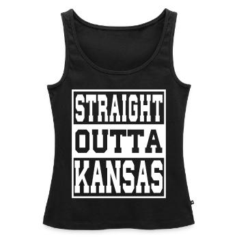 Kansas disant drôle Kansas Cadeau - Débardeur bio Premium Femme - noir - Devant - AI Model Female 172 light (172cm)