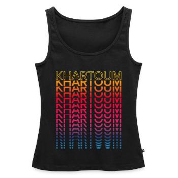 Retro Nostalgic City - Rainbow Khartoum - Women’s Premium Organic Tank top - black - Front - AI Model Female 172 light (172cm)