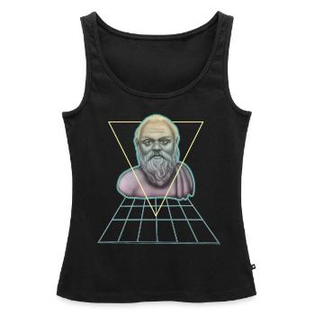 Socrate Philosophe grec moderne - Débardeur bio Premium Femme - noir - Devant - AI Model Female 172 light (172cm)