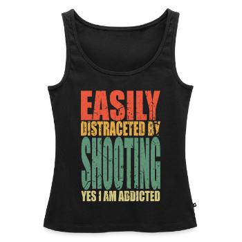 Shooting Spruch lustig - Frauen Premium Organic Tank Top - Schwarz - Vorne - AI Model Female 172 light (172cm)