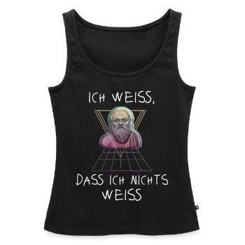 Socrates Greek Philosopher - Women’s Premium Organic Tank top - black - Front - AI Model Female 172 light (172cm)