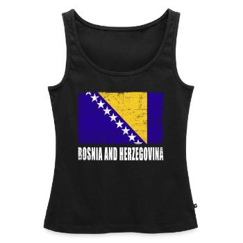 Bosnien Und Herzegowina Flagge - Frauen Premium Organic Tank Top - Schwarz - Vorne - AI Model Female 172 light (172cm)