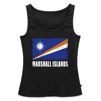 Drapeau des Îles Marshall Grunge Drapeau des Îles Marshall - Débardeur bio Premium Femme - noir - Devant - AI Model Female 172 light (172cm)