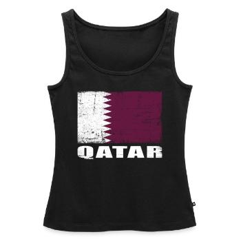 Qatar Flag Grunge Qatar Flag - Débardeur bio Premium Femme - noir - Devant - AI Model Female 172 light (172cm)