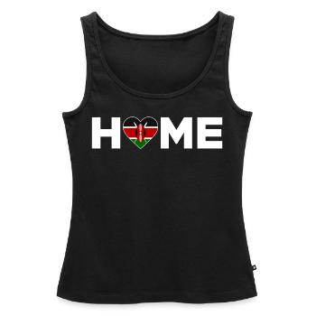 Kenya Accueil Kenya Drapeau Kenya Amour - Débardeur bio Premium Femme - noir - Devant - AI Model Female 172 light (172cm)