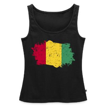 Drapeau de guinée Grunge Drapeau de Guinée - Débardeur bio Premium Femme - noir - Devant - AI Model Female 172 light (172cm)