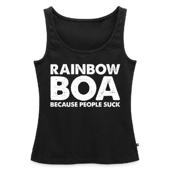 Leute Saugen Regenbogen-Boa-Schlange - Frauen Premium Organic Tank Top - Schwarz - Vorne - AI Model Female 172 light (172cm)