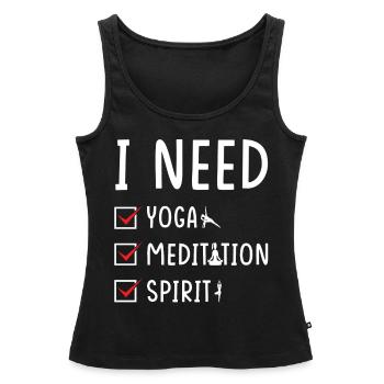 Yoga Meditation Spirit - Frauen Premium Organic Tank Top - Schwarz - Vorne - AI Model Female 172 light (172cm)