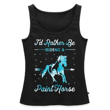 Monter un cheval laqué - Débardeur bio Premium Femme - noir - Devant - AI Model Female 172 light (172cm)