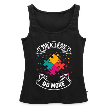 Tshirt autistique Autimus Cadeau Asperger Enfants - Débardeur bio Premium Femme - noir - Devant - AI Model Female 172 light (172cm)