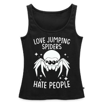 Dicton Jumping Spider - Débardeur bio Premium Femme - noir - Devant - AI Model Female 172 light (172cm)