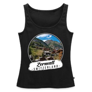 Zermatt Suisse Souvenir - Débardeur bio Premium Femme - noir - Devant - AI Model Female 172 light (172cm)