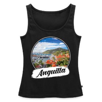 Souvenir d’Anguilla - Débardeur bio Premium Femme - noir - Devant - AI Model Female 172 light (172cm)